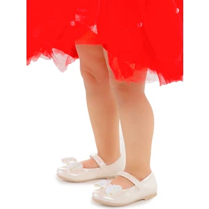 Kiko Kids Babe Cilt Cırtlı Fiyonklu Kız Çocuk Babet Ayakkabı