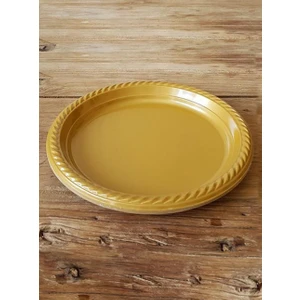 Parti Adresi Plastik Tabak Altın Renkli 22 cm 25'li