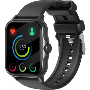 W01 Dafit Uyumlu+ Bluetooth 1.7 Ekran 200MAH Bataryalı Siyah Akıllı Saat/watch