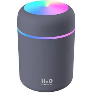 H2 30-45 ml Ultrasonik Renkli Hava Nemlendirici Buhar Makinesi ve Aroma Difüzörü Siyah