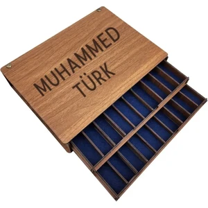 Hediyelik Takı Kutusu Bileklik Küpe Kolye Tesbihlik Ayarlanabilir Bölme Kişiye Özel Yazı