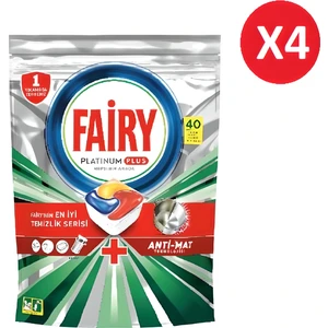 Platinum Plus Bulaşık Makinesi Deterjanı 40 Tablet x 4 Adet