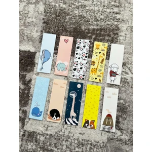 Paytak Moda Renkli Hayvan Tasarım Karışık 10 Adet Kitap Ayraç Seti PYTKAYRAC84