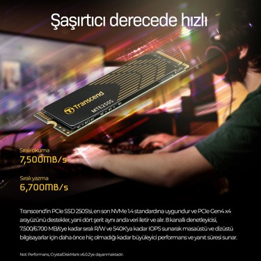 【ジャンク品】トランセンド MTE250S 4TB m.2 SSD Transcend Ts4Tmte250S 4TB 7500-6700MB PCIe NVMe M.2 SSD Fiyatı