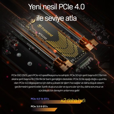 Transcend Ts4Tmte250S 4TB 7500-6700MB PCIe NVMe M.2 SSD Fiyatı