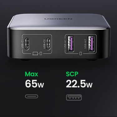 Ugreen Nexode 65W GaN 2 Masaüstü 4 Portlu Hızlı Şarj Cihazı Fiyatı