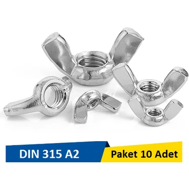 Norm M4 Inox Paslanmaz Kelebek Somun Paket 10