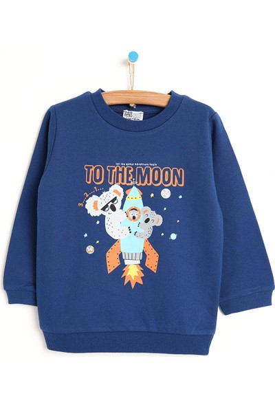 Hello Baby Basic Roket Desenli Sweatshirt Erkek Bebek