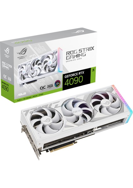 ASUS GEFORCE ROG RTX 4090 24GB 384bit GDDR6X 2640MHz OC 2xHDMI 3xDP RGB (ROG-STRIX-RTX4090-O24G-WHITE) DLSS3 EKRAN KARTI