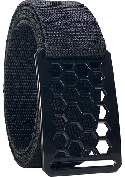 2023 Yeni Sezon, Özel Tasarım, Unisex Siyah Petek Tokalı, Siyah Kolon Kemer 4 cm