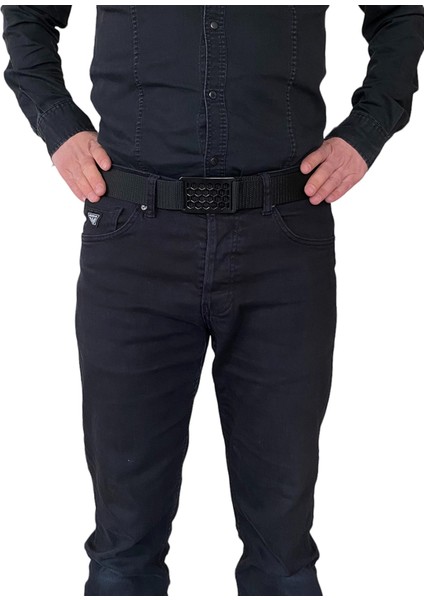 2023 Yeni Sezon, Özel Tasarım, Unisex Siyah Petek Tokalı, Siyah Kolon Kemer 4 cm modelleri