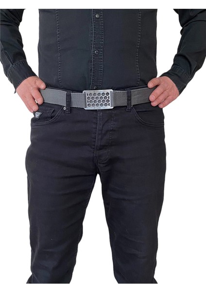 2023 Yeni Sezon, Özel Tasarım, Unisex Nikel Parlak Petek Tokalı, Gri Kolon Kemer 4 cm modelleri