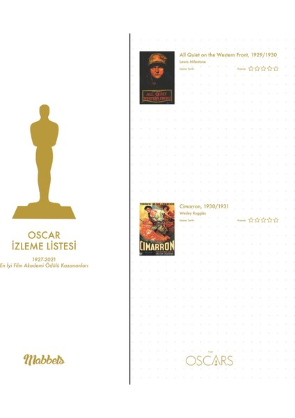 Bi’ Film Önersene Oscar Defter ve Bi’ Film Önersene Oscar Quiz