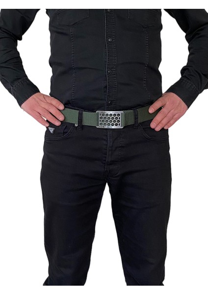 2023 Yeni Sezon, Özel Tasarım, Unisex Nikel Parlak Petek Tokalı, Yeşil Kolon Kemer 4 cm modelleri