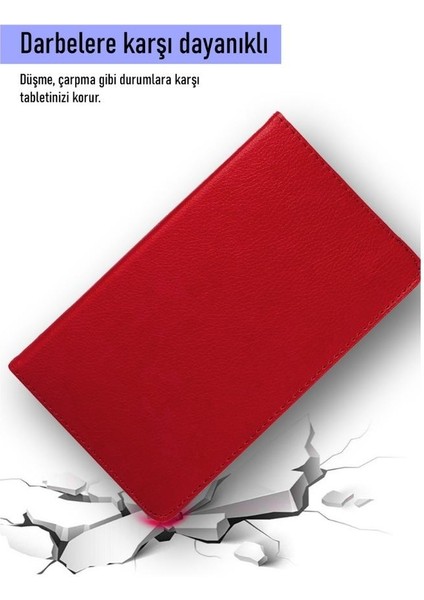 iPad 9. Nesil 10.2 Inç Uyumlu Kırmızı Tablet Kılıfı Dönebilen Standlı Suni Deri indirimleri