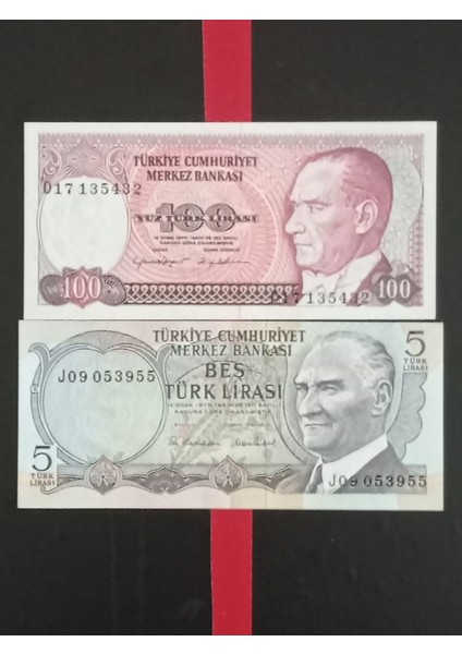 6. Emisyon 7. Emisyon 2 Adet Kağıt Para . Koleksiyon Para. Koleksiyon Başlangıç Set. T.c Banknotlar. Cumhuriyet Dönemi.