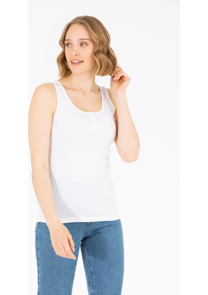 Kadın Beyaz Basic T-Shirt 50262673-VR013