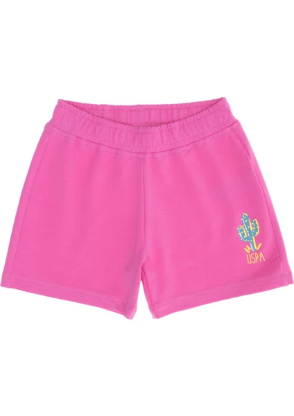 U.S. Polo Assn. Kız Çocuk Pembe Örme Şort 50270089-VR041