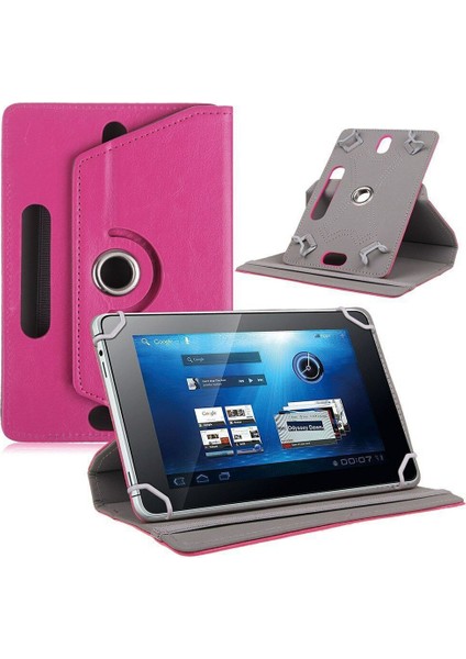 Vorcom S7 Pro 7,0" Inç Kılıf Üniversal Dönerli Dönebilen Standlı Stand Olabilen Kapaklı Tablet Kılıfı