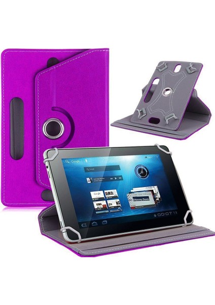 General Mobile E-Tab 4 10,1" Inç Kılıf Üniversal Dönerli Dönebilen Standlı Stand Olabilen Kapaklı Tablet Kılıfı