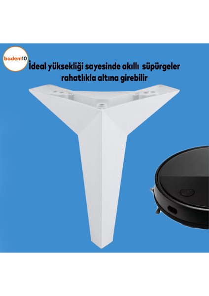 Kale Lüks Mobilya Kanepe Sehpa Tv Ünitesi Koltuk Ayağı 18 Cm Beyaz Baza Ayakları