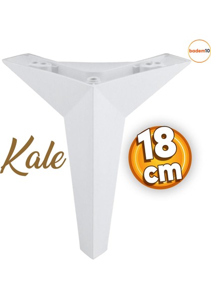 Kale Lüks Mobilya Kanepe Sehpa Tv Ünitesi Koltuk Ayağı 18 Cm Beyaz Baza Ayakları