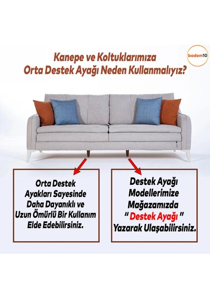 Kale Lüks Mobilya Kanepe Sehpa Tv Ünitesi Koltuk Ayağı 18 Cm Beyaz Baza Ayakları