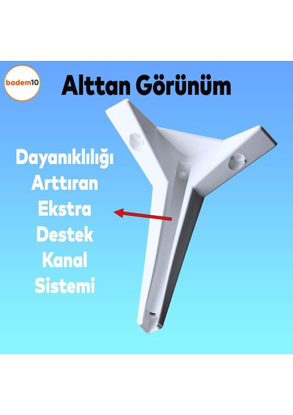 Kale Lüks Mobilya Kanepe Sehpa Tv Ünitesi Koltuk Ayağı 18 Cm Beyaz Baza Ayakları