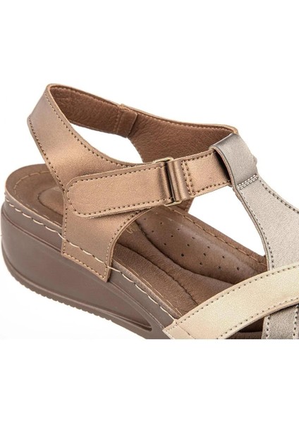 Orthopedix Simbole Anatomik Dolgu Topuklu Yumuşak Tabanlı Kadın Sandalet 33209 modelleri