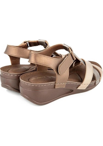 Orthopedix Simbole Anatomik Dolgu Topuklu Yumuşak Tabanlı Kadın Sandalet 33209 fırsatları