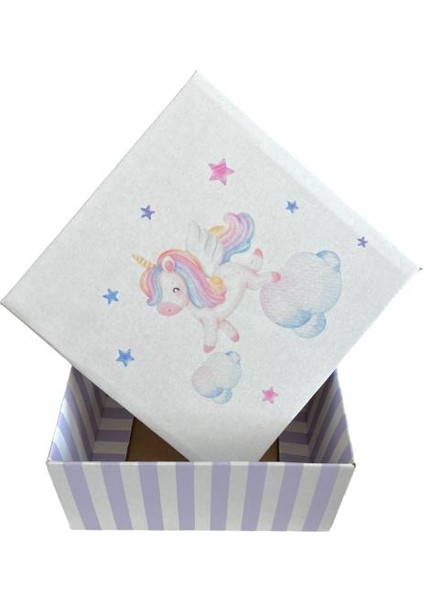 Koli Kolay Unicorn Baskılı Hediye Kutusu 17x17x9cm