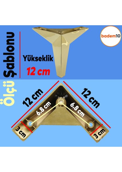 Kale Lüks Mobilya Kanepe Sehpa Tv Ünitesi Koltuk Ayağı 12 Cm Altın Gold Baza Ayakları fırsatları