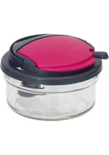 Pembe Renk Çok Amaçlı Taşınabilir Kaşığı İçinde Cam Kase 410 cc modelleri