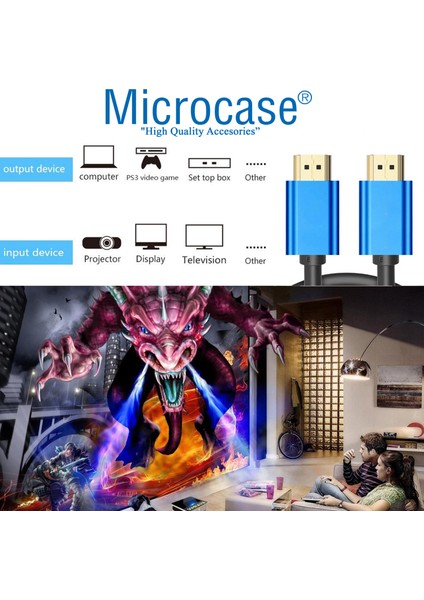 Oyun Konsolları Monitörler TV için Yüksek Hızlı 4K Ultra HD HDMI Kablo 3 metre -AL3772