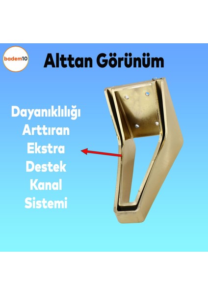 Penta Lüks Mobilya Kanepe Sehpa Tv Ünitesi Koltuk Ayağı 15 cm Altın Gold Baza Ayakları fırsatları