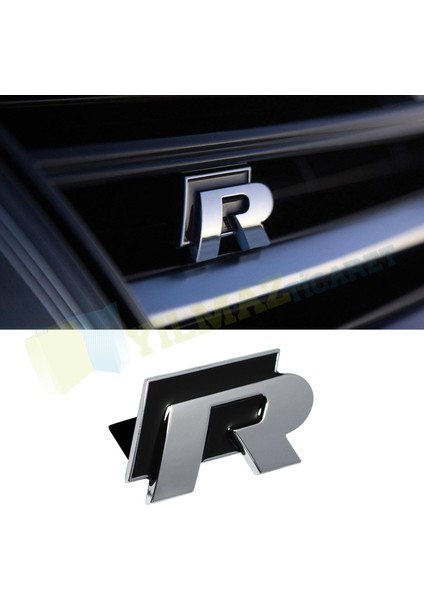 Volkswagen R Metal Ön Panjur Logo Amblem 3D Vidasız Yüksek Kalite fiyatları