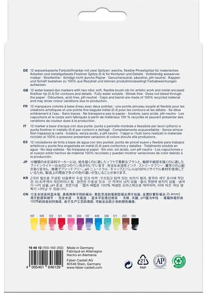 Faber Goldfaber Aqua Çift Uçlu Markör Kalem 12 Li 881646120