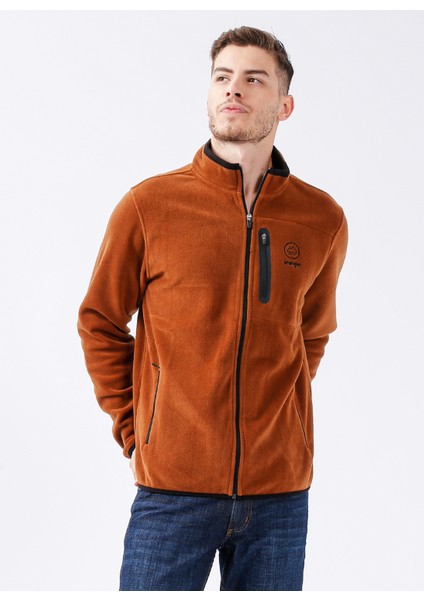 Regular Fit  Kahve Erkek Şardonlu Polar Sweatshirt W222579SZ