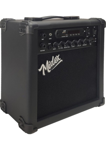 MGA-25BK Şarjlı Elektro Gitar Amfisi 25 WATT Gain Bluetooth Usb Distortion