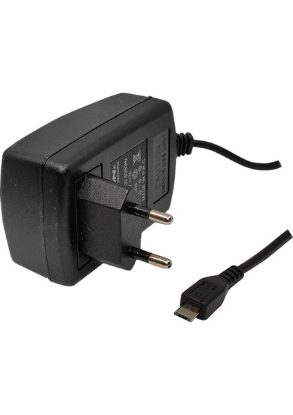 HD782 Plastik 2000 mAh Sabit Kablo + Micro Usb Data Kablo Ev Tipi Şarj Cihazı