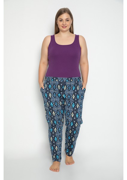 Vıshenka kadın Modal Baskılı Cepli Pijama Altı