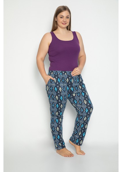 Vıshenka kadın Modal Baskılı Cepli Pijama Altı