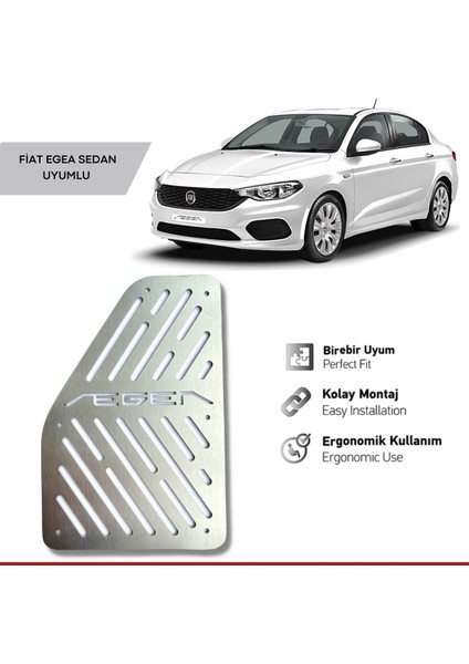 Fiat Egea Ayak Dinlendirme Pedalı Krom Ayak Dayama Pedalı 2015 2023 Arası Uyumlu