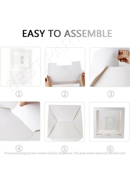 Beyaz Şeffaf Balon Kutusu I Harfli 25X25 cm modelleri