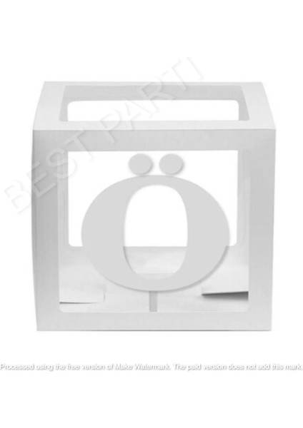 Beyaz Şeffaf Balon Kutusu Ö Harfli 25X25 cm