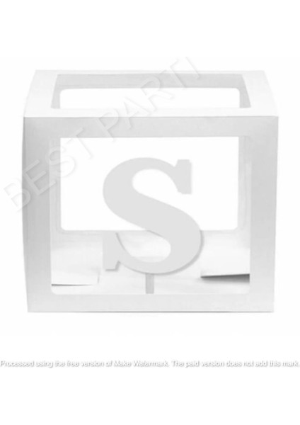 Beyaz Şeffaf Balon Kutusu Ş Harfli 25X25 cm