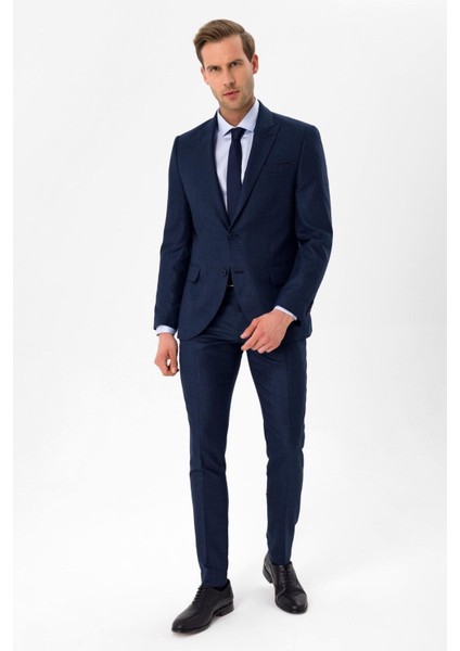 Slimfit Armürlü Takım Elbise