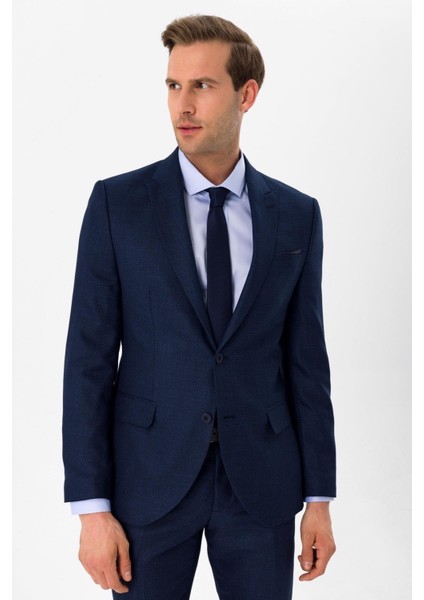 Slimfit Armürlü Takım Elbise