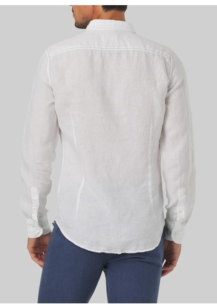Düğmeli Yaka Beyaz Erkek T-Shirt Mr Linen Shirt fiyatları