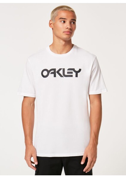 Bisiklet Yaka Baskılı Beyaz - Siyah Erkek T-Shirt FOA404011 Mark Iı Tee 2.0